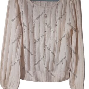 RW&CO. Cream Scoop Neck Sweater